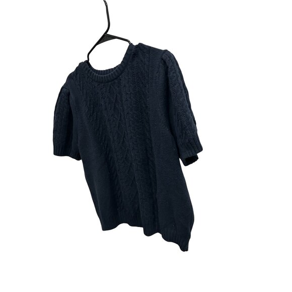 Free Assembly NEW Navy Cable Knit Short Sleeve Sweater Sz XXXL - Picture 3 of 9